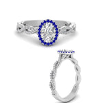 Load image into Gallery viewer, Oval Halo Infinity Vine Engagement Ring
