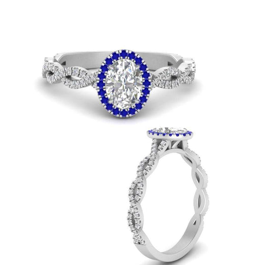 Oval Halo Infinity Vine Engagement Ring