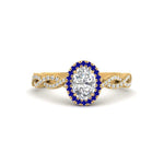 Load image into Gallery viewer, Oval Halo Infinity Vine Engagement Ring
