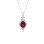 Load image into Gallery viewer, Oval Halo Pave Drop Necklace

