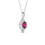 Load image into Gallery viewer, Oval Halo Pave Drop Necklace
