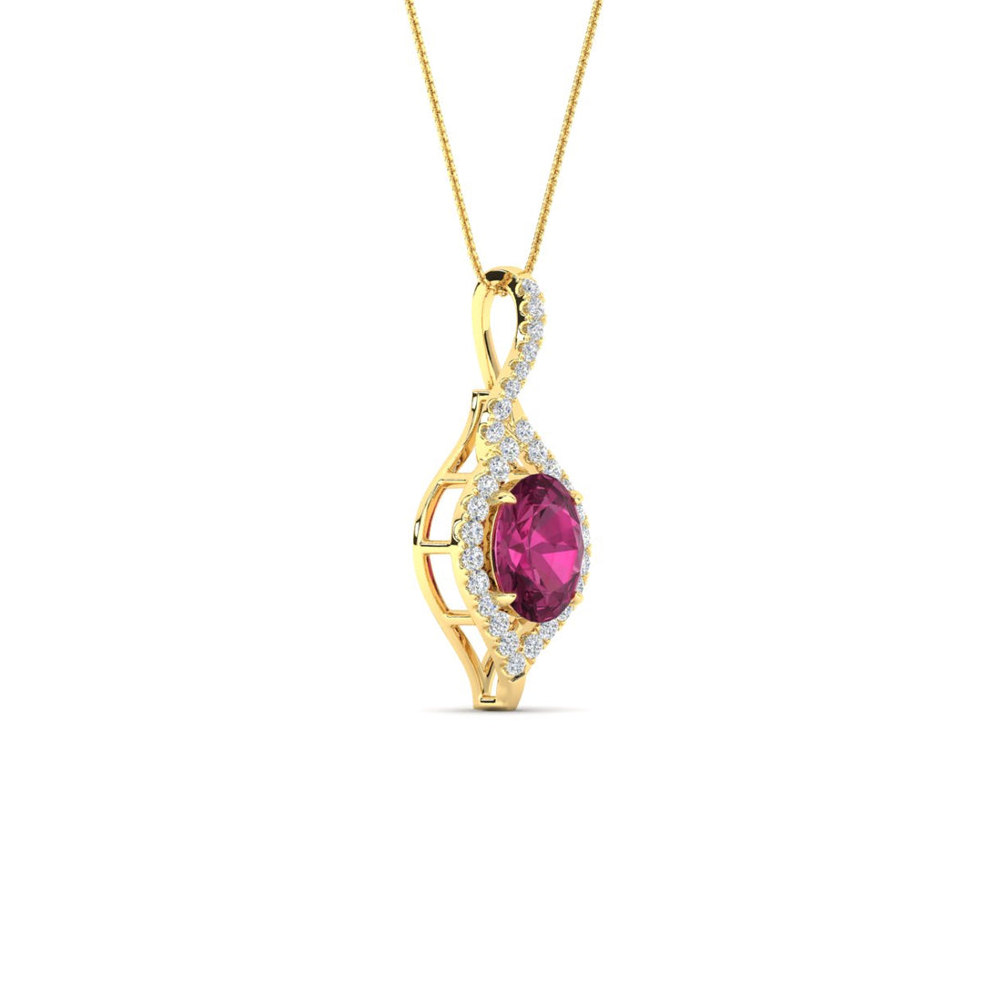 Oval Halo Pave Drop Necklace