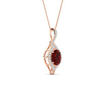 Load image into Gallery viewer, Oval Halo Pave Drop Necklace
