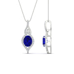 Load image into Gallery viewer, Oval Halo Pave Drop Necklace
