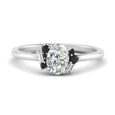 Oval Offbeat Modern Engagement Ring
