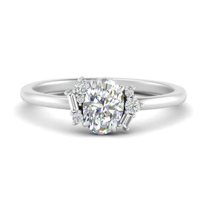 Oval Offbeat Modern Diamond Engagement Ring