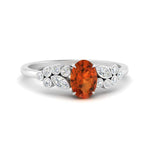 Load image into Gallery viewer, oval-orange-sapphire-cluster-diamond-ring-in-white-gold-FDENS3110OVRGSAOR-NL-WG-GS.jpg