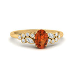 Load image into Gallery viewer, oval-orange-sapphire-cluster-diamond-ring-in-yellow-gold-FDENS3110OVRGSAOR-NL-YG-GS.jpg
