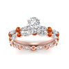 Load image into Gallery viewer, oval-orange-sapphire-floating-marquise-accent-ring-with-eternity-wedding-band-in-rose-gold-FDEWB9398OVGSAORANGLE5-NL-RG.jpg?v=1758802137