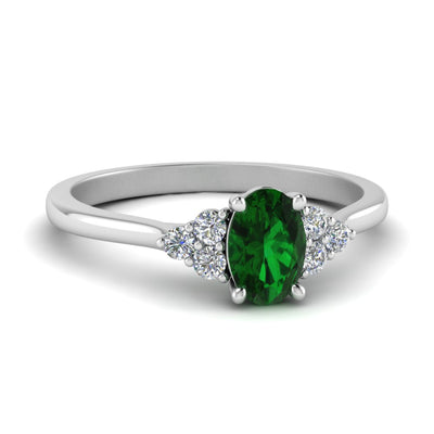 Oval Petite Cathedral Gemstone Ring