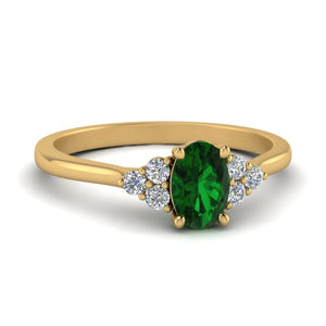 Oval Petite Cathedral Gemstone Ring