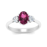 Load image into Gallery viewer, oval-pink-sapphire-3-stone-engagement-ring-in-white-gold-FDENR1505OVRGPS-NL-WG-GS.jpg
