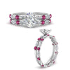 Load image into Gallery viewer, oval-pink-sapphire-floating-marquise-accent-ring-with-eternity-wedding-band-in-white-gold-FDEWB9398OVGSADRPIANGEL3-NL-WG.jpg?v=1758802182