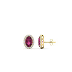 Load image into Gallery viewer, oval-pink-sapphire-halo-diamond-stud-earrings-in-yellow-gold-FDEAR11209GSADRPI-NL-YG
