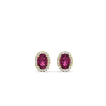 Load image into Gallery viewer, oval-pink-sapphire-halo-diamond-stud-earrings-in-yellow-gold-FDEAR11209GSADRPI-NL-YG

