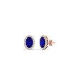 Load image into Gallery viewer, oval-sapphire-halo-diamond-stud-earrings-in-rose-gold-FDEAR11209GSABL-NL-RG

