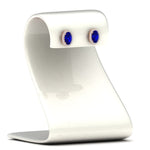 Load image into Gallery viewer, oval-sapphire-halo-diamond-stud-earrings-in-rose-gold-FDEAR11209GSABL-NL-RG
