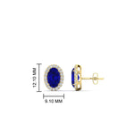 Load image into Gallery viewer, oval-sapphire-halo-diamond-stud-earrings-in-yellow-gold-FDEAR11209GSABL-NL-YG

