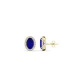 Load image into Gallery viewer, oval-sapphire-halo-diamond-stud-earrings-in-yellow-gold-FDEAR11209GSABL-NL-YG
