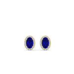 Load image into Gallery viewer, oval-sapphire-halo-diamond-stud-earrings-in-yellow-gold-FDEAR11209GSABL-NL-YG
