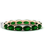Load image into Gallery viewer, oval-shape-5-carat-sideways-emerald-wedding-band-in-rose-gold-FDEWB8425OVGEMGR-5.00CT-NL-RG-HW