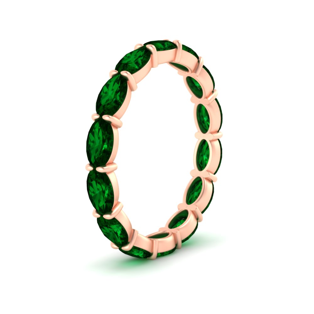 oval-shape-5-carat-sideways-emerald-wedding-band-in-rose-gold-FDEWB8425OVGEMGRANGLE2-5.00CT-NL-RG