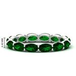 Load image into Gallery viewer, oval-shape-5-carat-sideways-emerald-wedding-band-in-white-gold-FDEWB8425OVGEMGR-5.00CT-NL-WG-HW