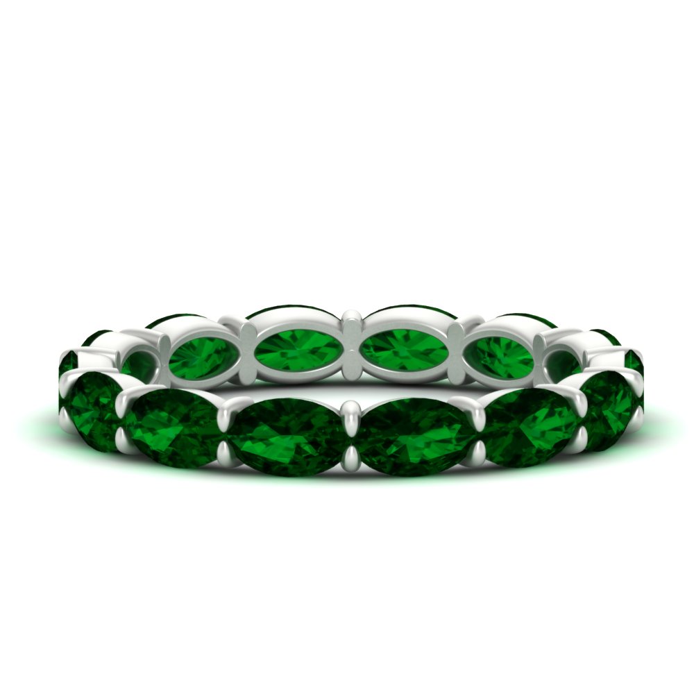 oval-shape-5-carat-sideways-emerald-wedding-band-in-white-gold-FDEWB8425OVGEMGR-5.00CT-NL-WG