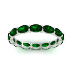 Load image into Gallery viewer, oval-shape-5-carat-sideways-emerald-wedding-band-in-white-gold-FDEWB8425OVGEMGRANGLE5-5.00CT-NL-WG