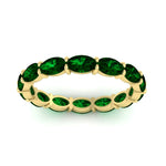 Load image into Gallery viewer, oval-shape-5-carat-sideways-emerald-wedding-band-in-yellow-gold-FDEWB8425OVGEMGRANGLE5-5.00CT-NL-YG