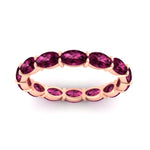 Load image into Gallery viewer, oval-shape-5-carat-sideways-pink-sapphire-wedding-band-in-rose-gold-FDEWB8425OVGSADRPIANGLE5-5.00CT-NL-RG