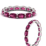 Load image into Gallery viewer, oval-shape-5-carat-sideways-pink-sapphire-wedding-band-in-white-gold-FDEWB8425OVGSADRPIANGLE3-5.00CT-NL-WG