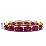 Load image into Gallery viewer, oval-shape-5-carat-sideways-pink-sapphire-wedding-band-in-yellow-gold-FDEWB8425OVGSADRPI-5.00CT-NL-YG-HW