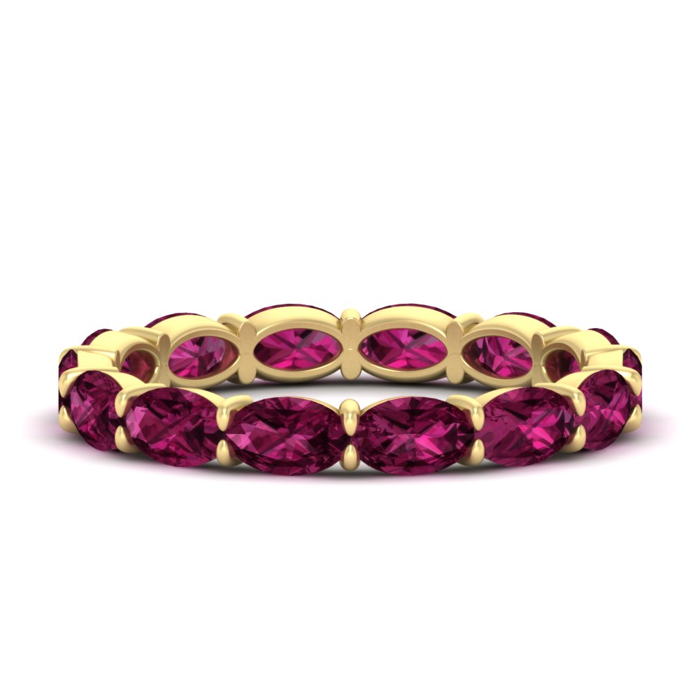 oval-shape-5-carat-sideways-pink-sapphire-wedding-band-in-yellow-gold-FDEWB8425OVGSADRPI-5.00CT-NL-YG