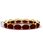 Load image into Gallery viewer, oval-shape-5-carat-sideways-ruby-wedding-band-in-yellow-gold-FDEWB8425OVGRUDR-5.00CT-NL-YG-HW