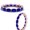 Load image into Gallery viewer, oval-shape-5-carat-sideways-sapphire-wedding-band-in-rose-gold-FDEWB8425OVGSABLANGLE3-5.00CT-NL-RG