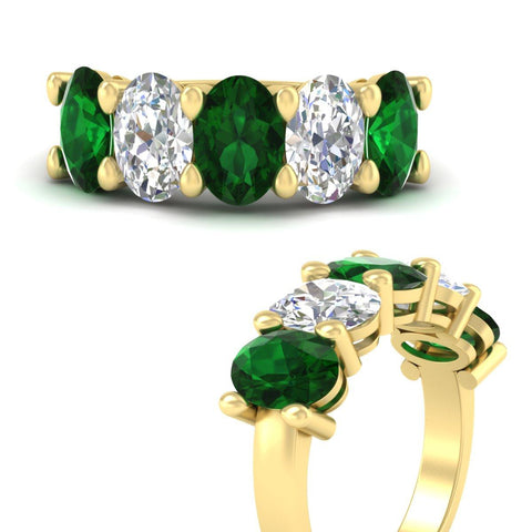 oval-shaped-5-stone-emerald-wedding-band-5-carat-in-yellow-gold-fdwb8008ovgemgrangle3-5.00ct-nl-yg.jpg