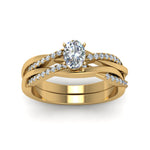 Load image into Gallery viewer, oval-shaped-Infinity-twist-diamond-matching-bridal-set-in-14K-yellow-gold-FD8253OV-NL-YG
