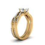 Load image into Gallery viewer, oval-shaped-Infinity-twist-diamond-matching-bridal-set-in-14K-yellow-gold-FD8253OV-NL-YG
