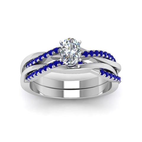 oval-shaped-Infinity-twist-diamond-matching-bridal-set-with-blue-sapphire-in-950-Platinum-FD8253OVGSABL-NL-WG