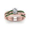 Load image into Gallery viewer, oval-shaped-Infinity-twist-diamond-matching-bridal-set-with-emerald-in-14K-rose-gold-FD8253OVGEMGR-NL-RG