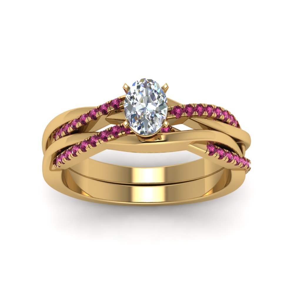 oval-shaped-Infinity-twist-diamond-matching-bridal-set-with-pink-sapphire-in-14K-yellow-gold-FD8253OVGSADRPI-NL-YG