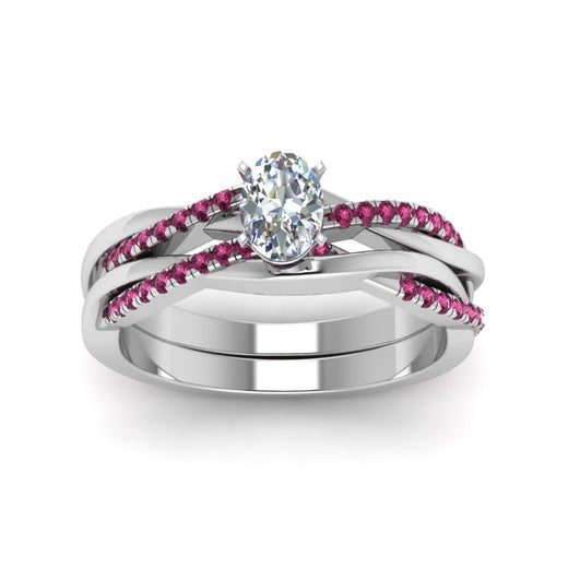 oval-shaped-Infinity-twist-diamond-matching-bridal-set-with-pink-sapphire-in-950-Platinum-FD8253OVGSADRPI-NL-WG