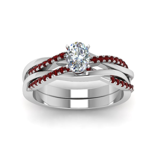 oval-shaped-Infinity-twist-diamond-matching-bridal-set-with-ruby-in-14K-white-gold-FD8253OVGRUDR-NL-WG
