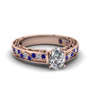 Load image into Gallery viewer, oval-shaped-antique-filigree-diamond-ring-with-blue-sapphire-in-14K-rose-gold-FDENS3543OVRGSABL-NL-RG_eda495cc-3069-49bd-954c-22d9c095f0b4