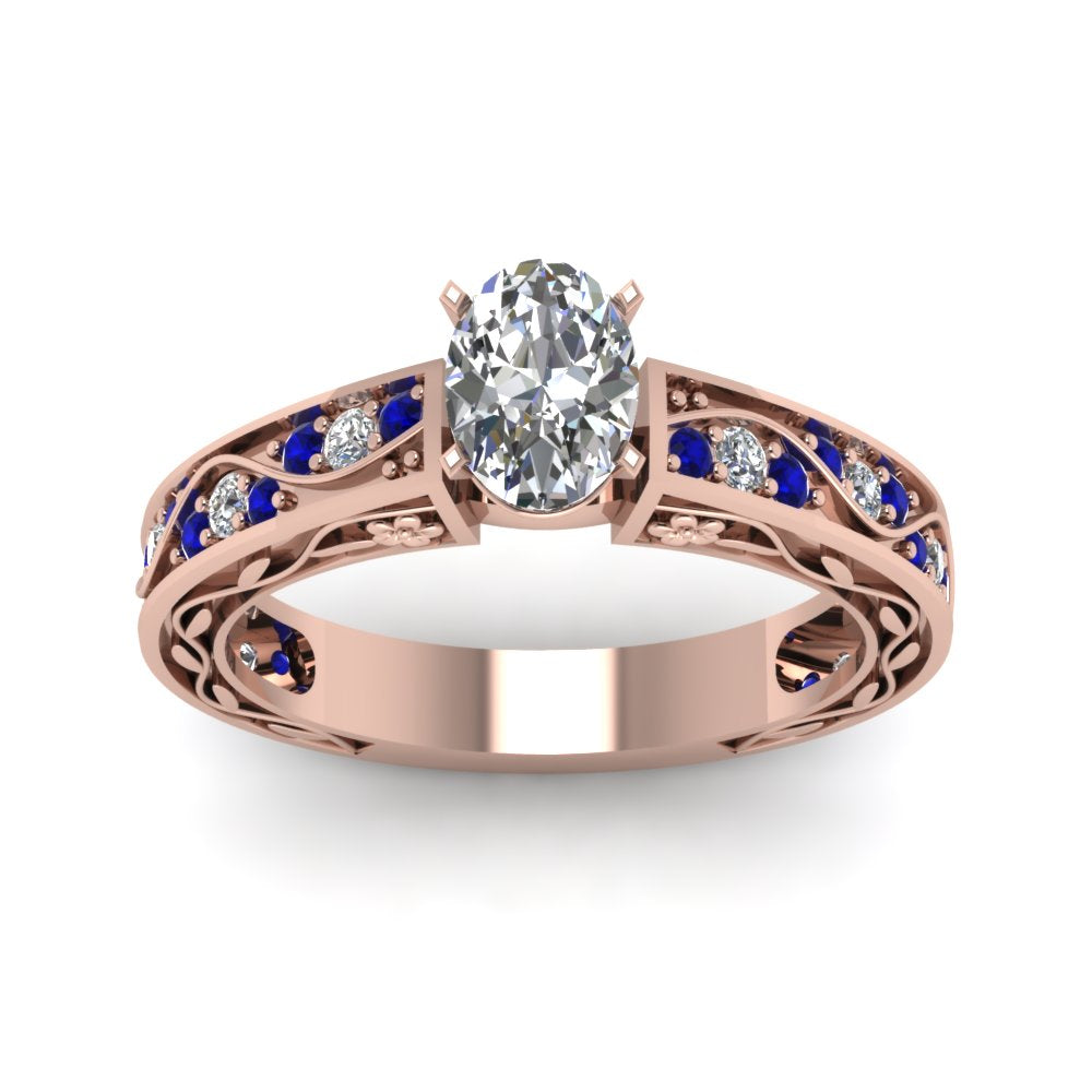 oval-shaped-antique-filigree-diamond-ring-with-blue-sapphire-in-14K-rose-gold-FDENS3543OVRGSABLANGLE5-NL-RG