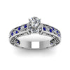 Load image into Gallery viewer, oval-shaped-antique-filigree-diamond-ring-with-blue-sapphire-in-950-platinum-FDENS3543OVRGSABLANGLE5-NL-WG_2e665add-cc85-4030-90f8-35af83427846