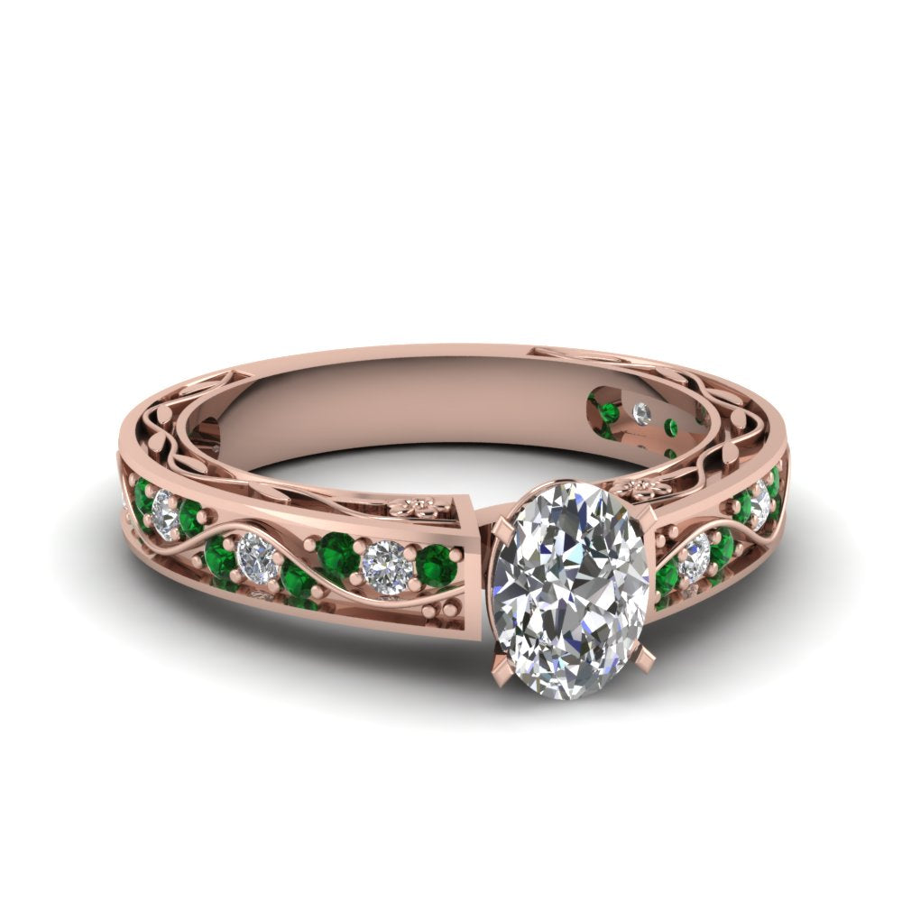 oval-shaped-antique-filigree-diamond-ring-with-emerald-in-14K-rose-gold-FDENS3543OVRGEMGR-NL-RG