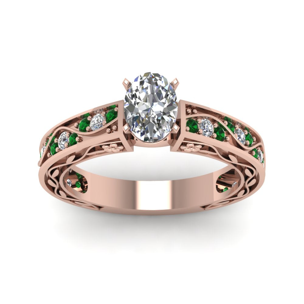 oval-shaped-antique-filigree-diamond-ring-with-emerald-in-14K-rose-gold-FDENS3543OVRGEMGRANGLE5-NL-RG