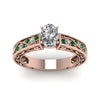 Load image into Gallery viewer, oval-shaped-antique-filigree-diamond-ring-with-emerald-in-14K-rose-gold-FDENS3543OVRGEMGRANGLE5-NL-RG_bffdadc2-f66e-44a9-9769-832af28ab6fe
